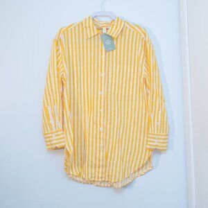 H&M Linen Butter Yellow Shirt - Size Small